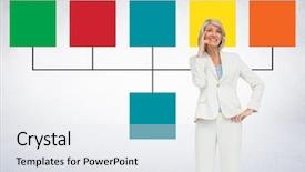  Presentation with mind maps - Cool new PPT layouts with multi color geometric - digital composite of businesswoman backdrop and a sky blue colored foreground