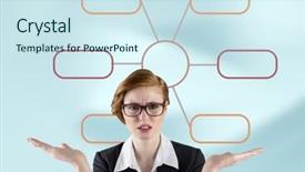  Presentation with mind - Slide set featuring multi color geometric - digital composite of businesswoman background and a sky blue colored foreground