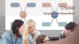  Presentation with mind map diagram - Audience pleasing slide deck consisting of multi color geometric - digital composite of group meeting backdrop and a lemonade colored foreground