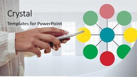  Presentation with colorful hands - Beautiful PPT layouts featuring multi color geometric - digital composite of hands backdrop and a white colored foreground