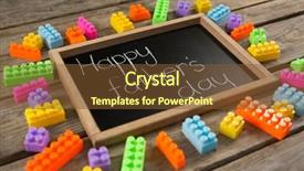  Presentation with color blocks - Beautiful PPT theme featuring multi color geometric - high angle view of slate backdrop and a tawny brown colored foreground