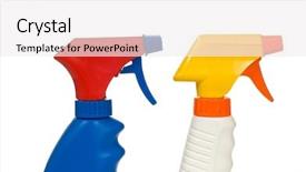  Presentation with spray - Audience pleasing presentation design consisting of multi color spray bottles backdrop and a white colored foreground
