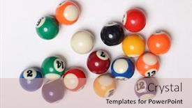  Presentation with billiard - Theme consisting of multi-colored-balls-for-billiard background and a coral colored foreground