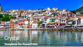  Presentation with colorful - Audience pleasing slides consisting of multi colored bars - colorful greece series - beautiful backdrop and a ocean colored foreground