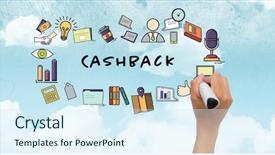  Presentation with hand drawn cartoon of sports - Presentation theme featuring multi colored bars - digital composite of hand drawing background and a sky blue colored foreground