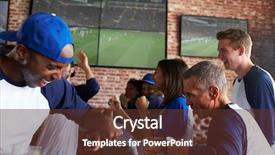  Presentation with sports bar sports bar - Audience pleasing theme consisting of multi colored bars - friends watching game in sports backdrop and a tawny brown colored foreground