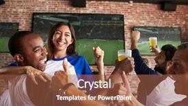  Presentation with sports bar - Cool new presentation with multi colored bars - friends watching game in sports backdrop and a red colored foreground