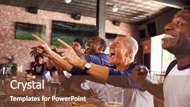  Presentation with sports bar sports bar - Beautiful slides featuring multi colored bars - male friends in sports bar backdrop and a  colored foreground