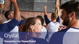  Presentation with multi sports - Audience pleasing PPT layouts consisting of multi colored bars - rear view of friends watching backdrop and a ocean colored foreground