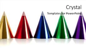  Presentation with white gold birthday - Cool new presentation with multi-colored birthday hats including backdrop and a white colored foreground