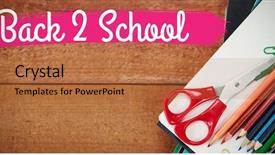  Presentation with colored pencils - Slides featuring multi colored books - back to school text background and a coral colored foreground