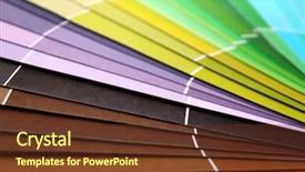  Presentation with adult coloring book - Colorful theme enhanced with multi colored books - color swatches book closeup backdrop and a tawny brown colored foreground