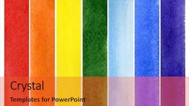  Presentation with abstract rainbow color prism - PPT theme featuring multi colored bright rainbow background background and a red colored foreground