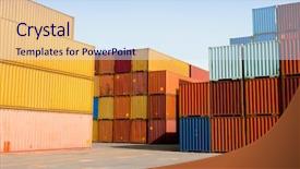  Presentation with cargo - Theme enhanced with multi-colored cargo container background and a sky blue colored foreground