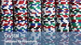  Presentation with multi cultural kids - Cool new slide set with 5 champion - multi colored chips stacked up backdrop and a ocean colored foreground