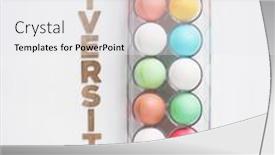  Presentation with diversity - Slides enhanced with multi-colored-eggs-with-diversity background and a white colored foreground