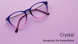  Presentation with multi - Audience pleasing presentation theme consisting of multi-colored glasses in purple backdrop and a lemonade colored foreground