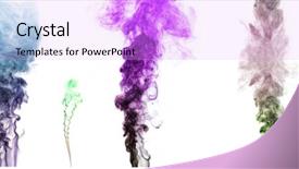  Presentation with smoke - Slides enhanced with multi-colored smoke on white background and a lavender colored foreground