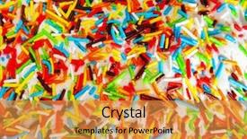  Presentation with sprinkles - Cool new PPT layouts with multi-colored sprinkles on rich backdrop and a gold colored foreground