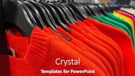  Presentation with hang - Presentation featuring multi-colored-sweater-with-clothing background and a crimson colored foreground