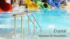  Presentation with slides - Slides enhanced with multi-colored water slide background and a sky blue colored foreground