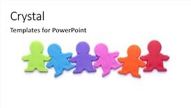  Presentation with multi - Cool new presentation theme with multi colors - colorful people figures isolated backdrop and a white colored foreground