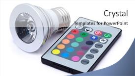  Presentation with led light - Cool new theme with multi colour led light bulb backdrop and a white colored foreground