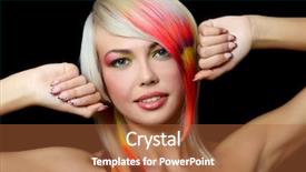  Presentation with coloured - Beautiful slide deck featuring multi-coloured strand in hair backdrop and a red colored foreground