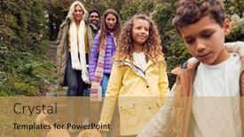  Presentation with multi cultural - Slide set with multi-cultural-family-walking-down background and a yellow colored foreground