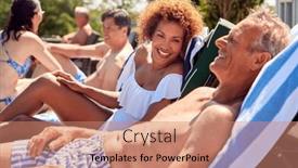  Presentation with cultural - Presentation enhanced with multi-cultural-group-of-senior background and a coral colored foreground