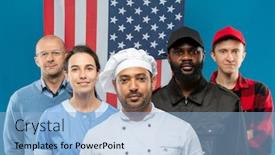  Presentation with multi cultural - Presentation consisting of multi-cultural-group-of-young background and a light blue colored foreground