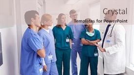  Presentation with multi cultural - Colorful PPT layouts enhanced with multi-cultural-medical-team-having backdrop and a lemonade colored foreground