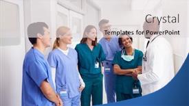  Presentation with multi cultural - PPT layouts featuring multi-cultural-medical-team-having background and a light gray colored foreground