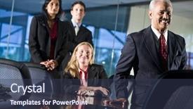  Presentation with farewell colleagues - Amazing PPT layouts having multi cultural workplace - businessman smiling with colleagues behind backdrop and a tawny brown colored foreground