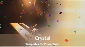  Presentation with concert - Colorful presentation theme enhanced with multi cultural workplace - digital composite of people backdrop and a coral colored foreground