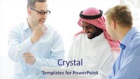  Presentation with ethnic group - Beautiful PPT layouts featuring multi cultural workplace - multicultural different ethnic group working backdrop and a sky blue colored foreground