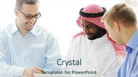  Presentation with ethnic group - Amazing PPT theme having multi cultural workplace - multicultural different ethnic group working backdrop and a sky blue colored foreground