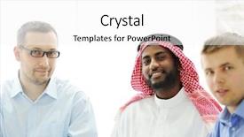  Presentation with ethnic group - Theme enhanced with multi cultural workplace - multicultural different ethnic group working background and a  colored foreground