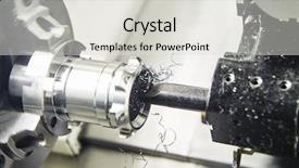  Presentation with cnc lathe machine - Audience pleasing presentation theme consisting of multi cutting tool cnc machine backdrop and a light gray colored foreground