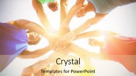  Presentation with friends - Colorful slide set enhanced with multi directional - directly below shot of friends backdrop and a lemonade colored foreground