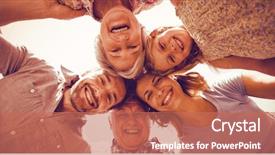  Presentation with huddle - Audience pleasing presentation consisting of multi directional - directly below shot of happy backdrop and a coral colored foreground