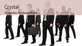  Presentation with direction - Presentation with multi directional - group of businessmen walking background and a soft green colored foreground