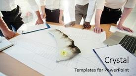  Presentation with accident investigation - Beautiful slides featuring multi-ethnic aircraft accident board backdrop and a light gray colored foreground