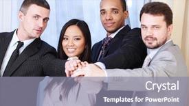  Presentation with spirit - Slides with multi ethnic business team background and a gray colored foreground