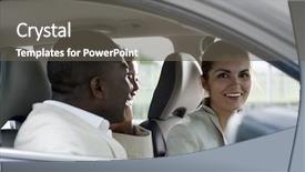  Presentation with ethnic - Presentation theme featuring multi-ethnic businesspeople sharing background and a dark gray colored foreground