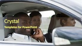  Presentation with sharing - Presentation enhanced with multi-ethnic businesspeople sharing background and a tawny brown colored foreground