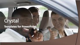  Presentation with sharing - Cool new presentation with multi-ethnic businesspeople sharing backdrop and a dark gray colored foreground