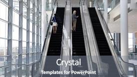  Presentation with rear view of bodyguard - Audience pleasing slide deck consisting of multi-ethnic businesswomen using escalator backdrop and a gray colored foreground