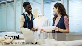  Presentation with multi ethnic group - Beautiful presentation theme featuring multi-ethnic colleagues of design backdrop and a soft green colored foreground