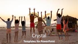  Presentation with multi ethnic group - Presentation having multi-ethnic-group-of-friends background and a tawny brown colored foreground